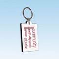 Rectangle shaped Bottle Top Key Tag w/Recycled Tire Backing